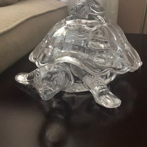 Crystal turtle candy dish
